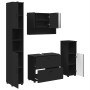Juego de muebles de baño con cajón 4 pcs Negro 30 x 35 x 192 cm