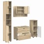 Juego de muebles de baño 4 pcs Roble Sonoma 30 x 35 x 192 cm