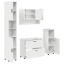 Juego de muebles de baño con cajón 4 pcs brillante