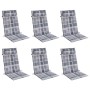 Cojines de silla respaldo alto 6 uds tela Oxford a cuadros gris