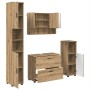 Juego de muebles de baño 4 pcs Roble artisan 30 x 35 x 192 cm