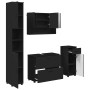 Juego de muebles de baño con cajón 4 pcs Negro 30 x 35 x 192 cm