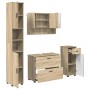 Juego de muebles de baño 4 pcs Roble Sonoma 30 x 35 x 192 cm
