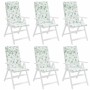 Cojines silla respaldo alto 6 uds tela Oxford estampado hojas
