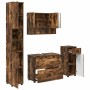 Juego de muebles de baño 4 pcs Roble ahumado 30 x 35 x 192 cm