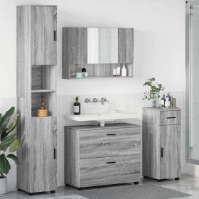 Juego de muebles de baño 4 pcs Gris sonoma 30 x 35 x 192 cm