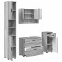 Juego de muebles de baño 4 pcs Gris sonoma 30 x 35 x 192 cm