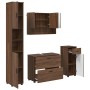 Juego de muebles de baño 4 pcs Marrón roble 30 x 35 x 192 cm