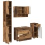 Juego de muebles de baño 4 pcs Madera vieja 30 x 35 x 192 cm