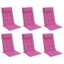 Cojines para silla con respaldo alto 6 uds tela Oxford rosa
