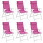 Cojines para silla con respaldo alto 6 uds tela Oxford rosa