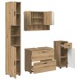 Juego de muebles de baño 4 pcs Roble artisan 30 x 35 x 192 cm