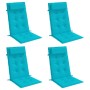 Cojines para silla con respaldo alto 4 uds tela Oxford turquesa