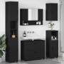 Juego de muebles de baño con cajón 5 pcs Negro 30 x 35 x 192 cm