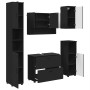 Juego de muebles de baño con cajón 5 pcs Negro 30 x 35 x 192 cm