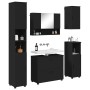 Juego de muebles de baño con cajón 5 pcs Negro 30 x 35 x 192 cm