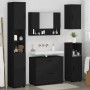 Juego de muebles de baño con cajón 5 pcs Negro 30 x 35 x 192 cm