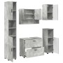 Juego de muebles de baño 5 pcs Gris hormigón 30 x 35 x 192 cm