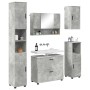 Juego de muebles de baño 5 pcs Gris hormigón 30 x 35 x 192 cm