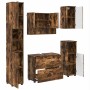 Juego de muebles de baño 5 pcs Roble ahumado 30 x 35 x 192 cm