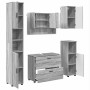 Juego de muebles de baño 5 pcs Gris sonoma 30 x 35 x 192 cm