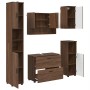 Juego de muebles de baño 5 pcs Marrón roble 30 x 35 x 192 cm