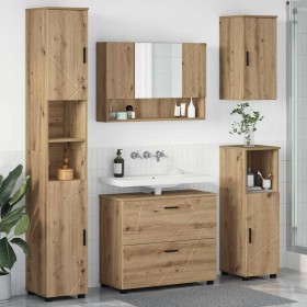 Juego de muebles de baño 5 pcs Roble artisan 30 x 35 x 192 cm