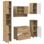 Juego de muebles de baño 5 pcs Roble artisan 30 x 35 x 192 cm
