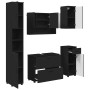 Juego de muebles de baño con cajón 5 pcs Negro 30 x 35 x 192 cm