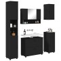 Juego de muebles de baño con cajón 5 pcs Negro 30 x 35 x 192 cm