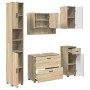 Juego de muebles de baño 5 pcs Roble Sonoma 30 x 35 x 192 cm