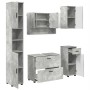 Juego de muebles de baño 5 pcs Gris hormigón 30 x 35 x 192 cm