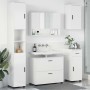Juego de muebles de baño con cajón 5 pcs Blanco brillante