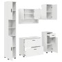 Juego de muebles de baño con cajón 5 pcs Blanco brillante