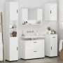 Juego de muebles de baño con cajón 5 pcs Blanco brillante