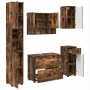 Juego de muebles de baño 5 pcs Roble ahumado 30 x 35 x 192 cm