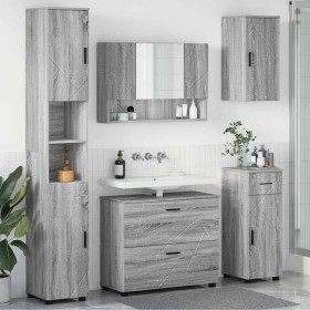 Juego de muebles de baño 5 pcs Gris sonoma 30 x 35 x 192 cm