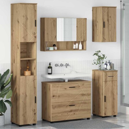 Juego de muebles de baño 5 pcs Roble artisan 30 x 35 x 192 cm