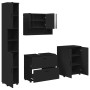 Juego de muebles de baño con cajón 4 pcs Negro 30 x 35 x 192 cm