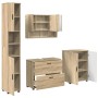Juego de muebles de baño 4 pcs Roble Sonoma 30 x 35 x 192 cm
