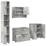 Juego de muebles de baño 4 pcs Gris hormigón 30 x 35 x 192 cm