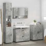 Juego de muebles de baño 4 pcs Gris hormigón 30 x 35 x 192 cm