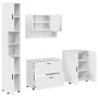 Juego de muebles de baño con cajón 4 pcs Blanco brillante
