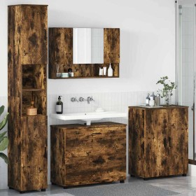Juego de muebles de baño 4 pcs Roble ahumado 30 x 35 x 192 cm