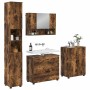 Juego de muebles de baño 4 pcs Roble ahumado 30 x 35 x 192 cm
