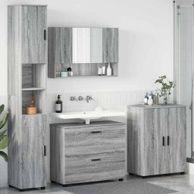 Juego de muebles de baño 4 pcs Gris sonoma 30 x 35 x 192 cm