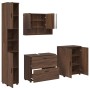 Juego de muebles de baño 4 pcs Marrón roble 30 x 35 x 192 cm