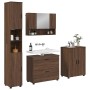 Juego de muebles de baño 4 pcs Marrón roble 30 x 35 x 192 cm