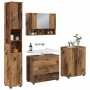 Juego de muebles de baño 4 pcs Madera vieja 30 x 35 x 192 cm