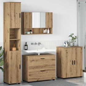 Juego de muebles de baño 4 pcs Roble artisan 30 x 35 x 192 cm
